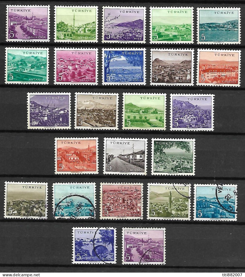 TURQUIE    -   1959 .   LOT  -  Neufs* & Oblitérés .   Chef Lieux - Unused Stamps