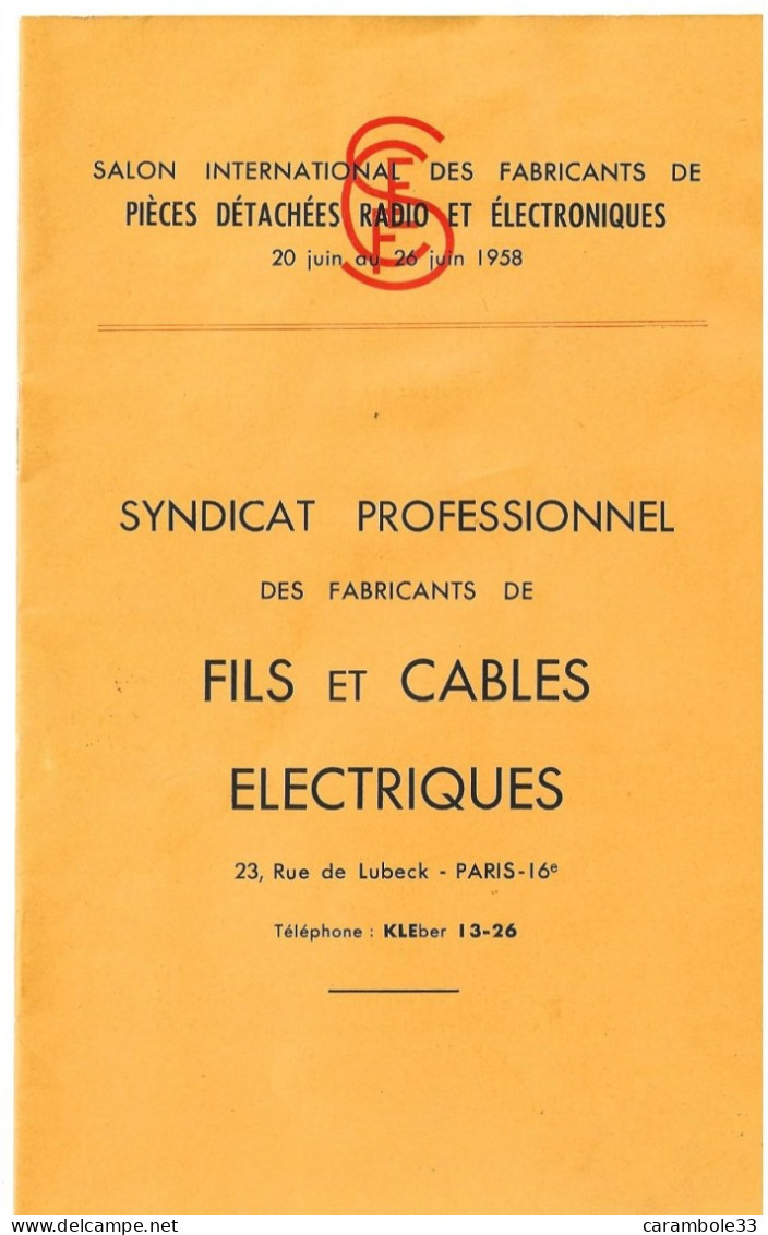 SALON INTERNATIONAL   DES FABRICANTS DE PIECES DETACHEES RADIO ET ELECTRONIQUES  (1435) - Programmes