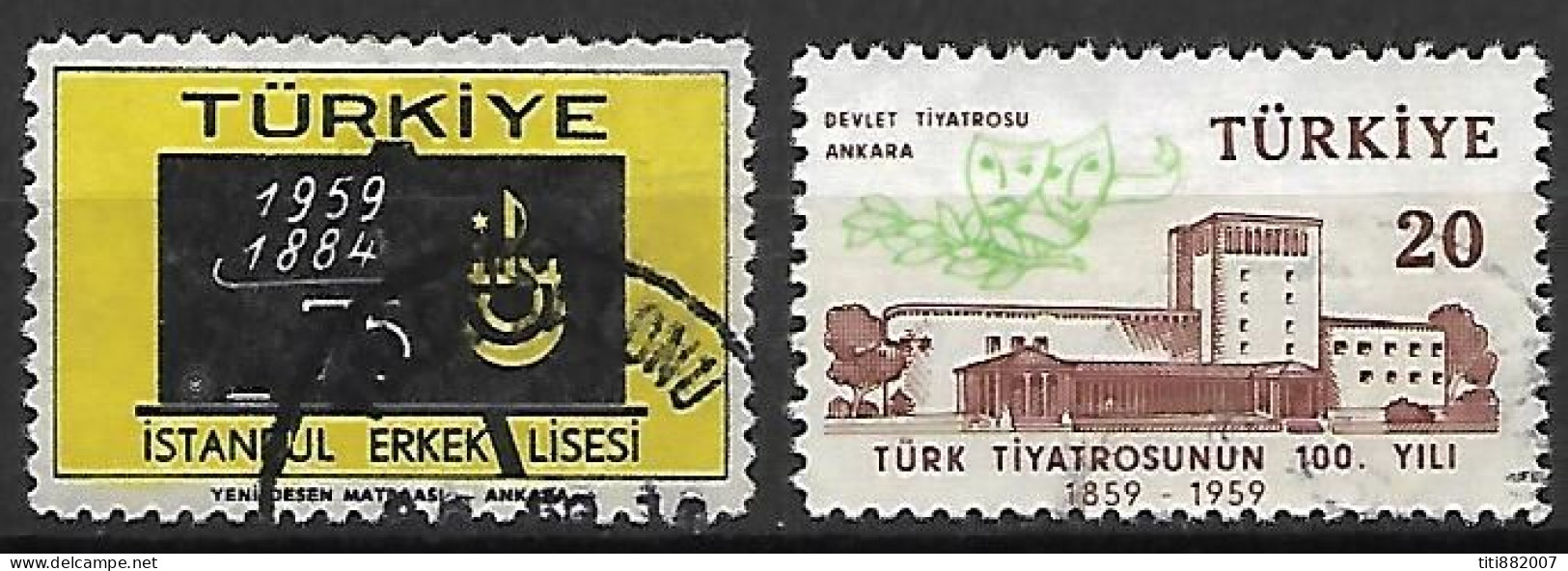 TURQUIE    -   1959 .  Y&T N° 1420 / 1421 Oblitérés . - Used Stamps