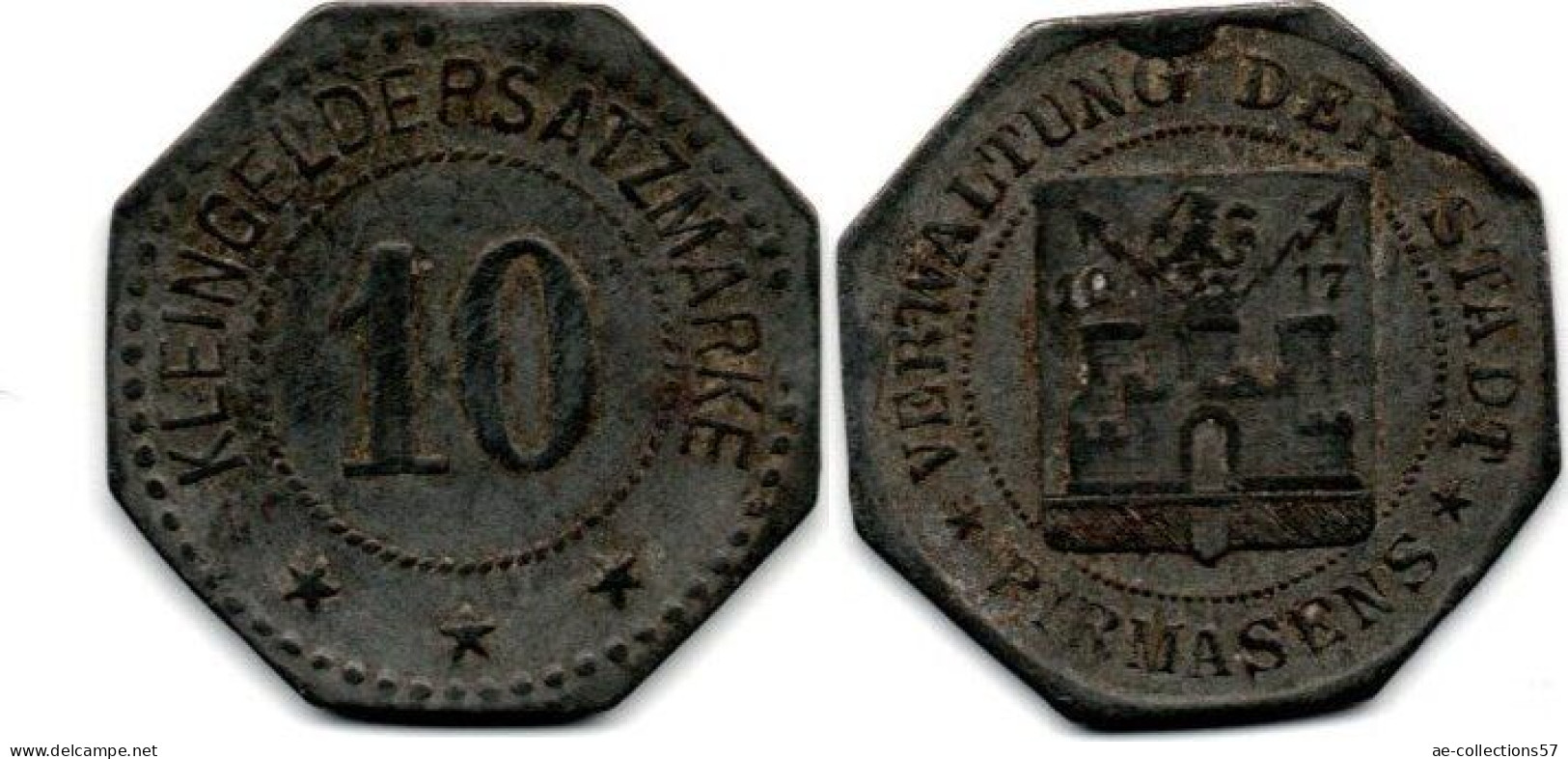 MA 33351 / Stadt Pirmasens 10 Pfennig TB+ - Noodgeld