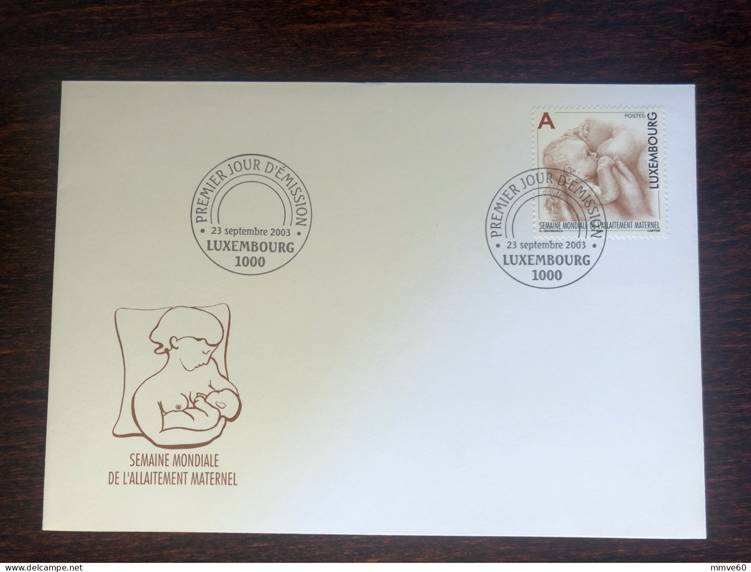 LUXEMBOURG FDC COVER 2003 YEAR BREAST FEEDING HEALTH MEDICINE STAMPS - FDC