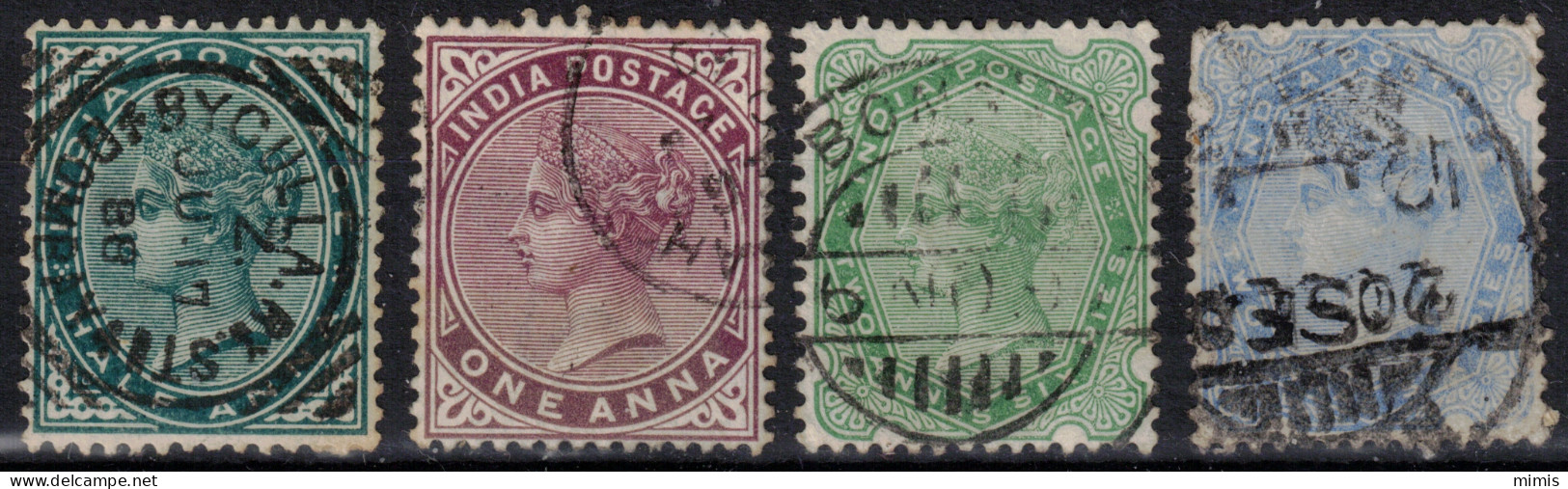 INDE  Empire            1882-1900   N° 33-35-47-56 Oblitérés - 1882-1901 Keizerrijk