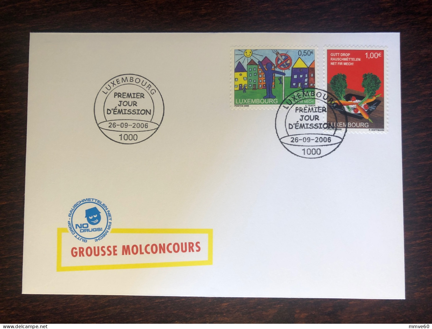 LUXEMBOURG FDC COVER 2006 YEAR SMOKING HEALTHY LIFE HEALTH MEDICINE STAMPS - FDC