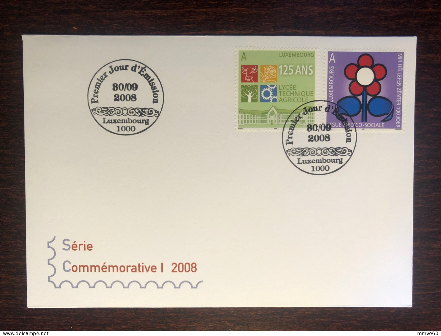 LUXEMBOURG FDC COVER 2008 YEAR SOCIAL MEDICINE HEALTH MEDICINE STAMPS - FDC