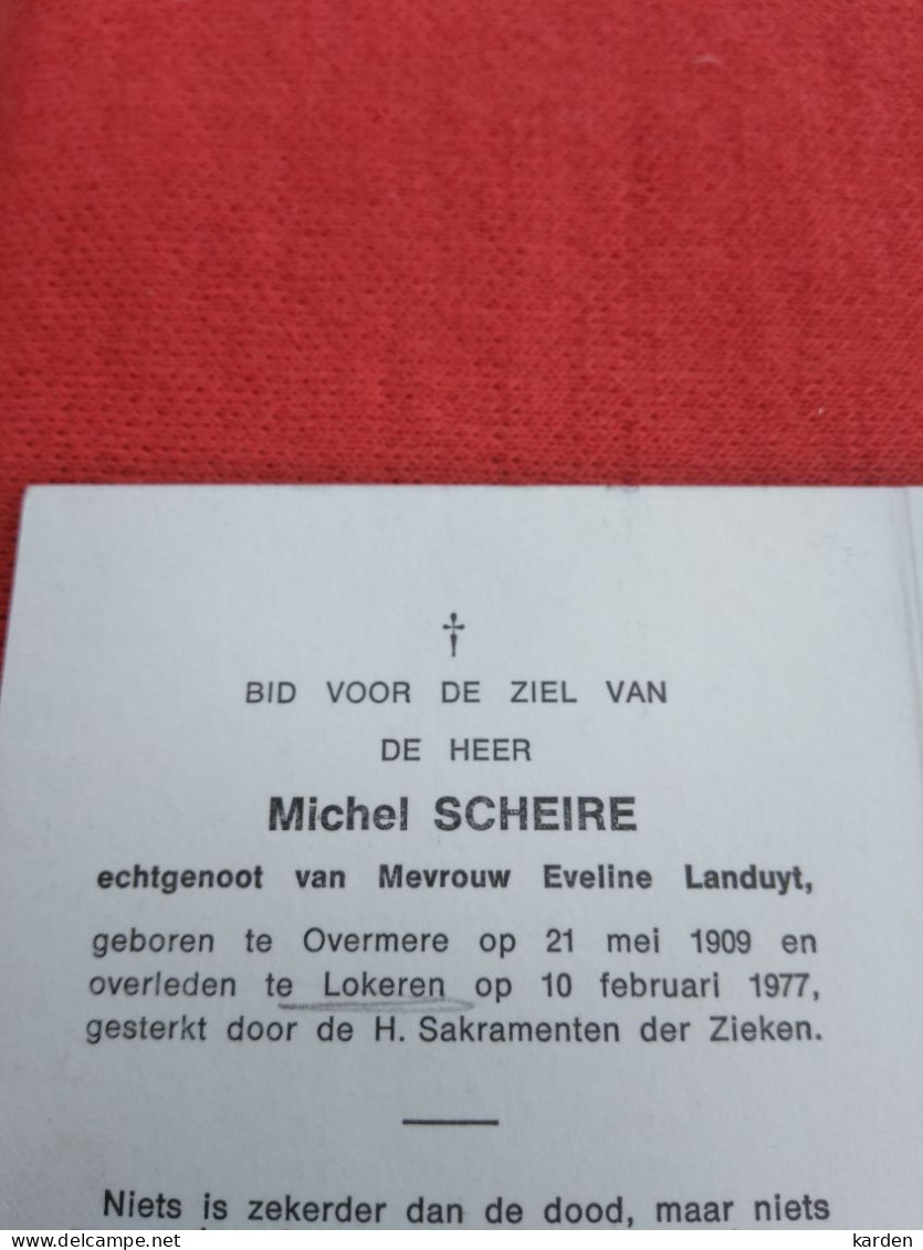 Doodsprentje Michel Scheire / Overmere 21/5/1909 Lokeren 10/2/1977 ( Eveline Landuyt ) - Religion & Esotérisme