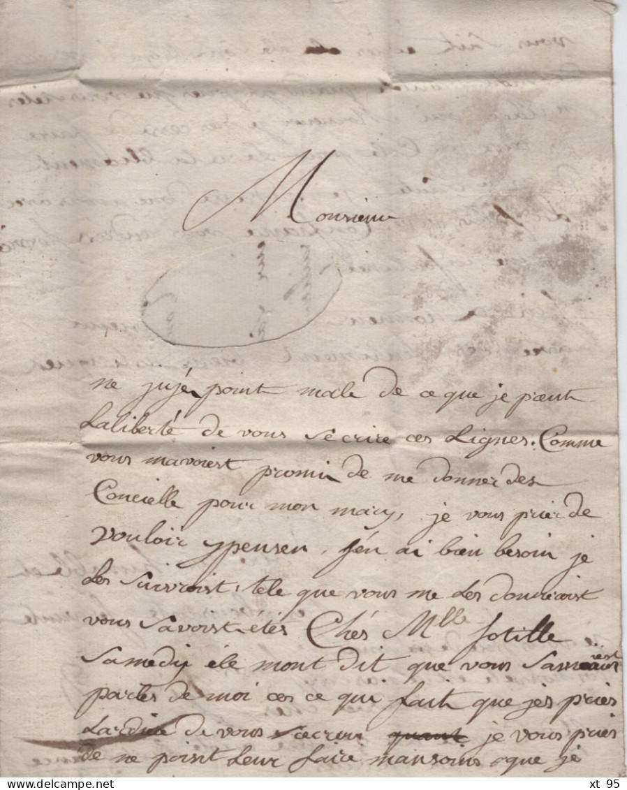 Petite Poste De Lyon - Lettre En Port Paye (Lenain N°5) Avec Texte Non Daté - Rare - Certificat Pothion - 1701-1800: Precursores XVIII