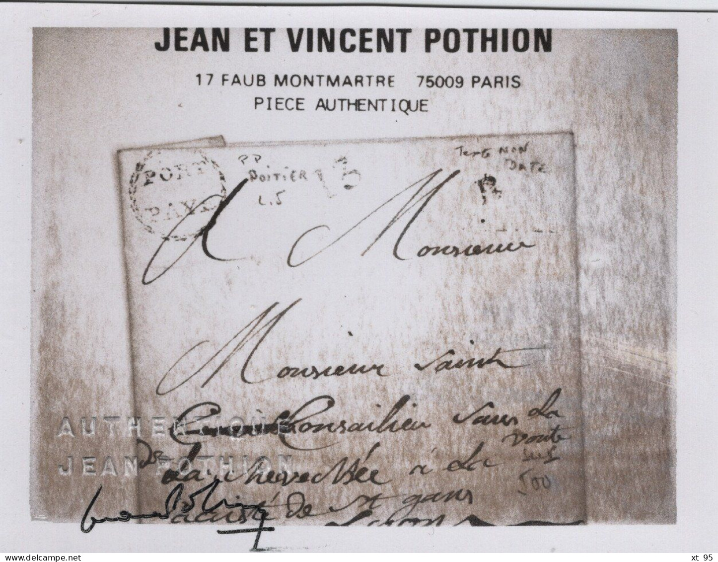 Petite Poste De Lyon - Lettre En Port Paye (Lenain N°5) Avec Texte Non Daté - Rare - Certificat Pothion - 1701-1800: Voorlopers XVIII