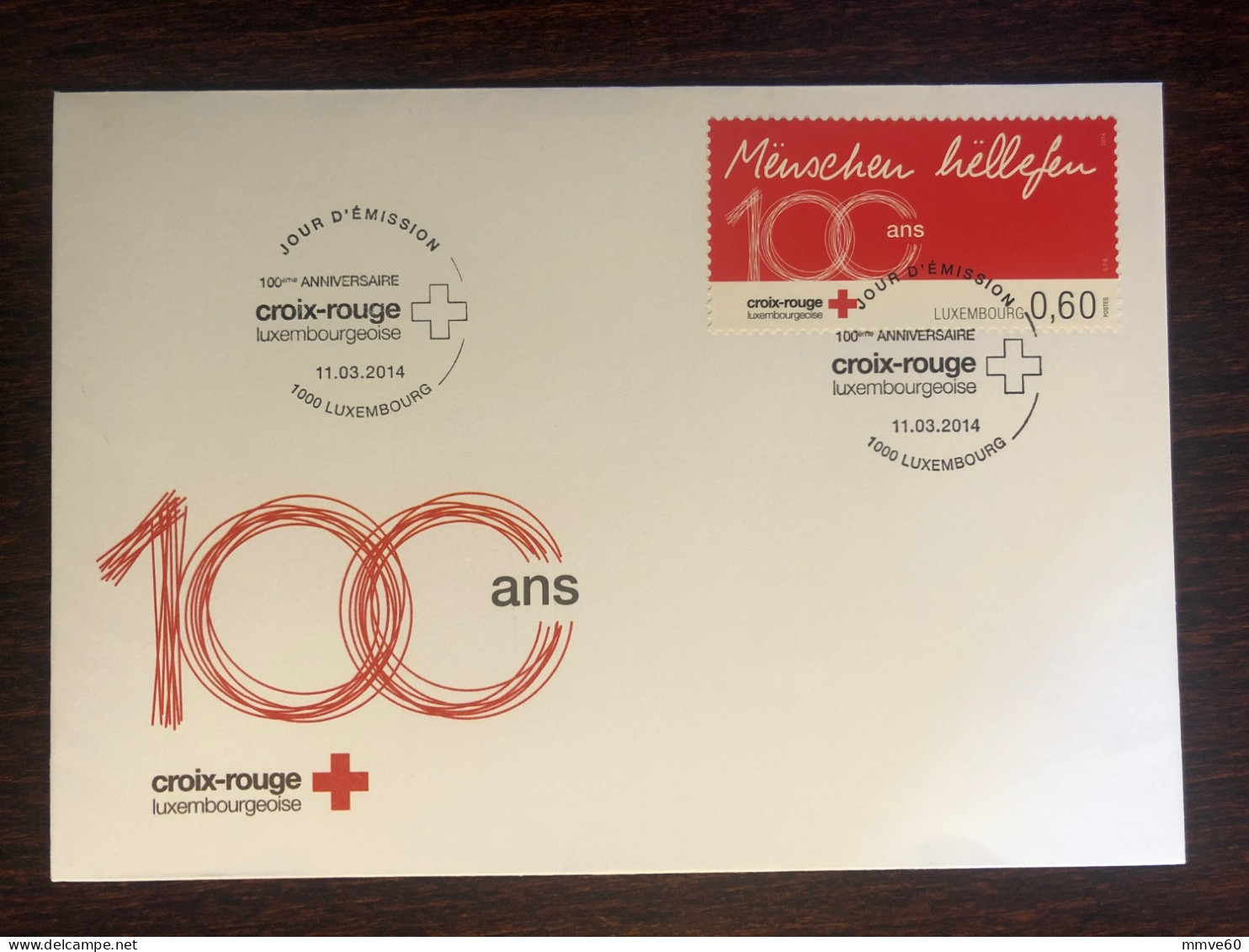 LUXEMBOURG FDC COVER 2014 YEAR RED CROSS HEALTH MEDICINE STAMPS - FDC