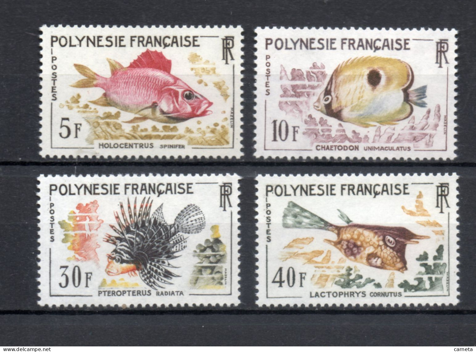 POLYNESIE  N°  18 à 21   NEUFS SANS CHARNIERE COTE  42.50€   POISSON ANIMAUX FAUNE - Neufs