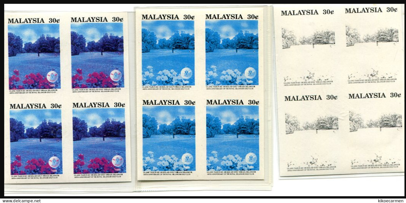 3 Printing Phases In The Colors Not Adopted Malaysia 1996 Golf Club Di Selangor 3fasi Di Stampa Nei Colori Non Adottati - Golf