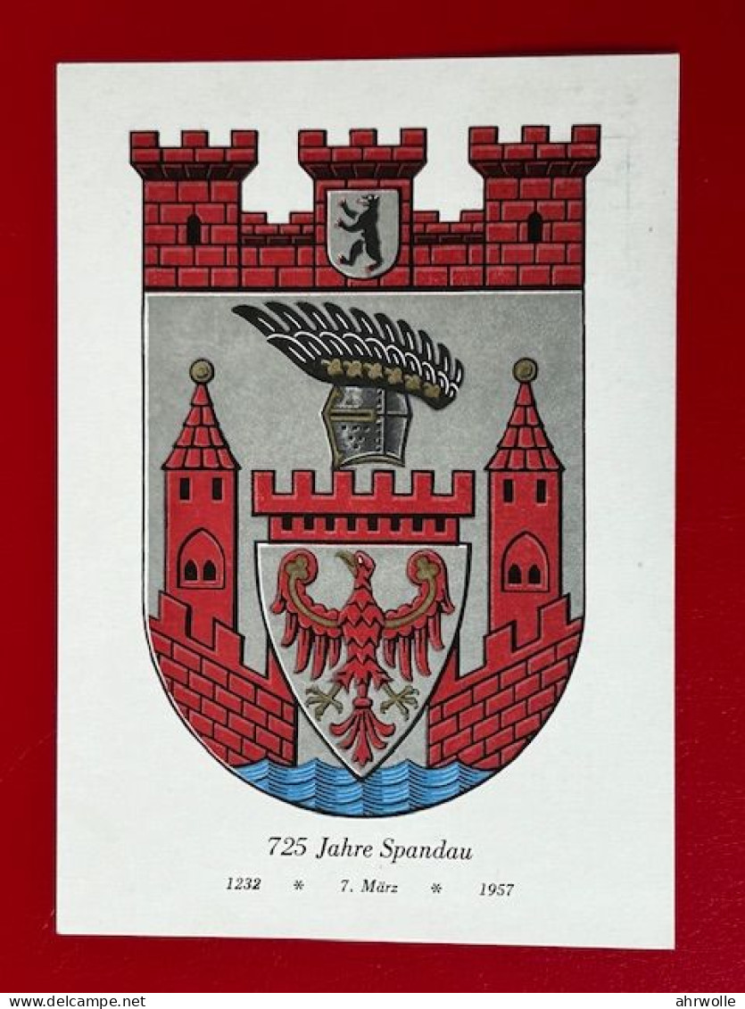 AK Spandau Berlin Wappen 725 Jahre Spandau 1957 Mit Sonderstempel Stadtrechte Spandau - Spandau