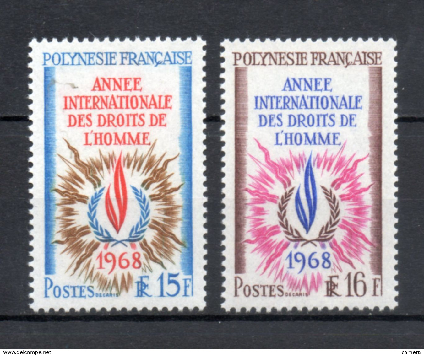 POLYNESIE  N°  62 + 63   NEUFS SANS CHARNIERE COTE  26.40€    DROITS DE L'HOMME - Unused Stamps