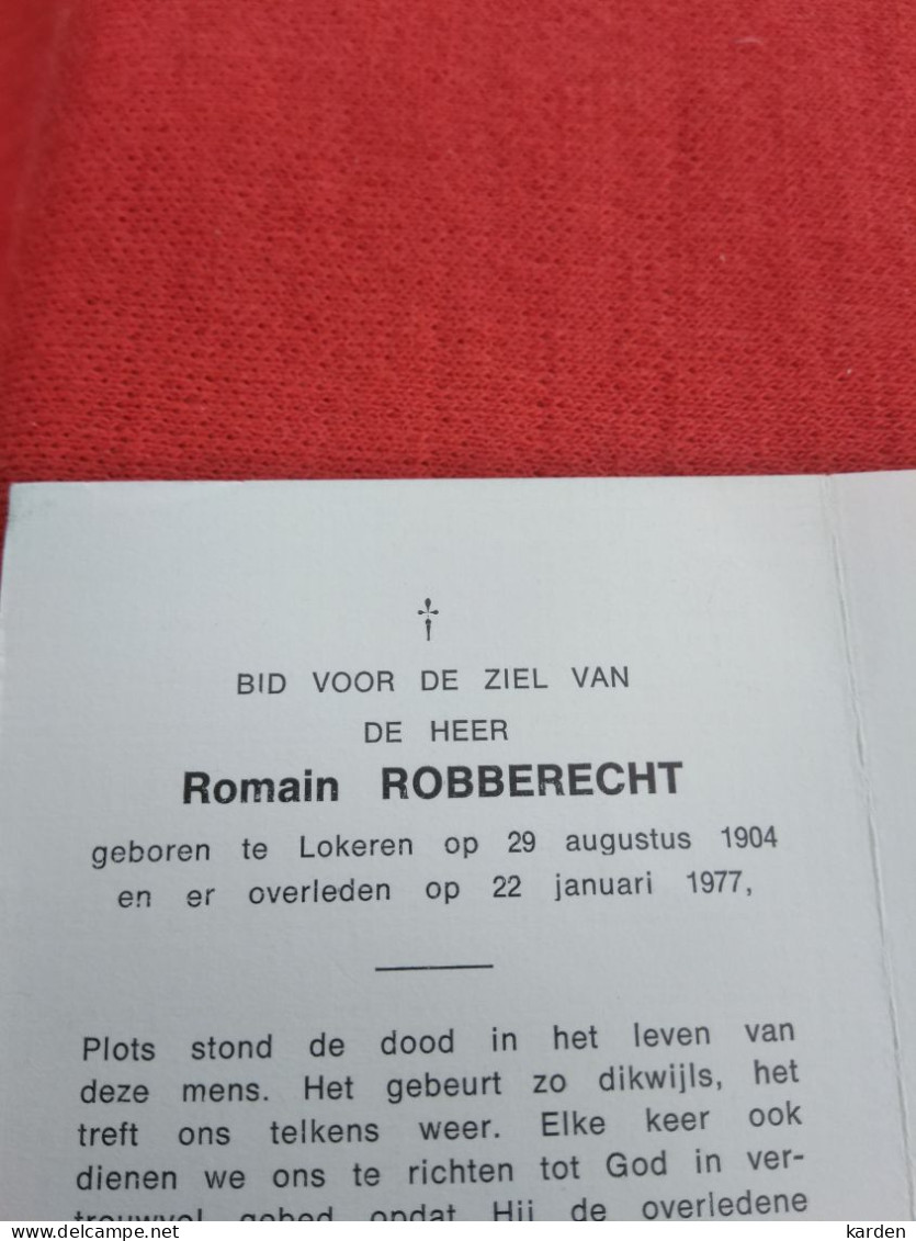 Doodsprentje Romain Robberecht / Lokeren 29/8/1904 - 22/1/1977 - Religion & Esotérisme