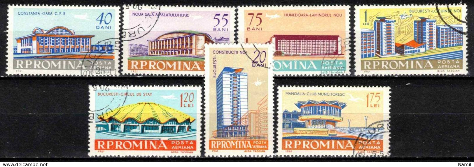 Roumanie 1961 Mi 2030-6 (Yv PA 150-6), Obliteré - Usati