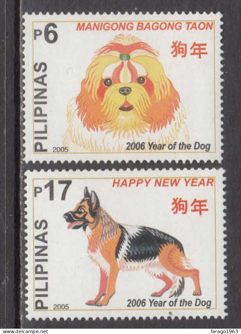2005 Philippines Year Of The Dog Complete Set Of 2 MNH - Philippinen