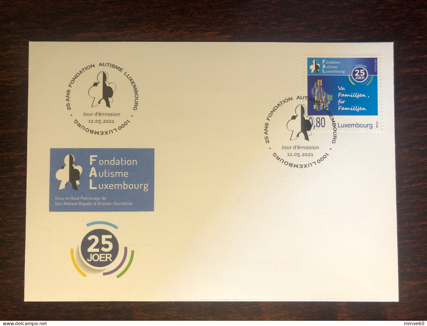 LUXEMBOURG FDC COVER 2021 YEAR AUTISM HEALTH MEDICINE STAMPS - FDC