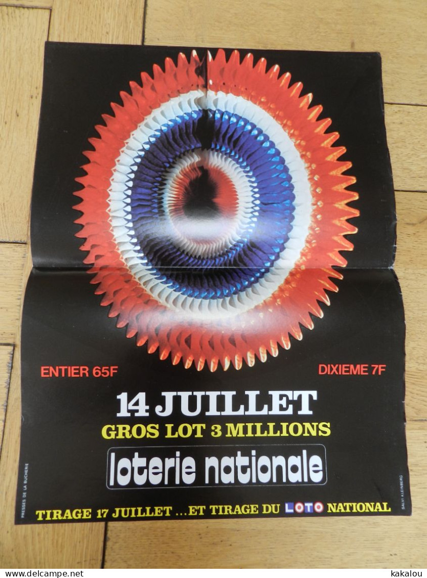 Affiche Année 80 LOTERIE NATIONALE 14 Juillet - Afiches