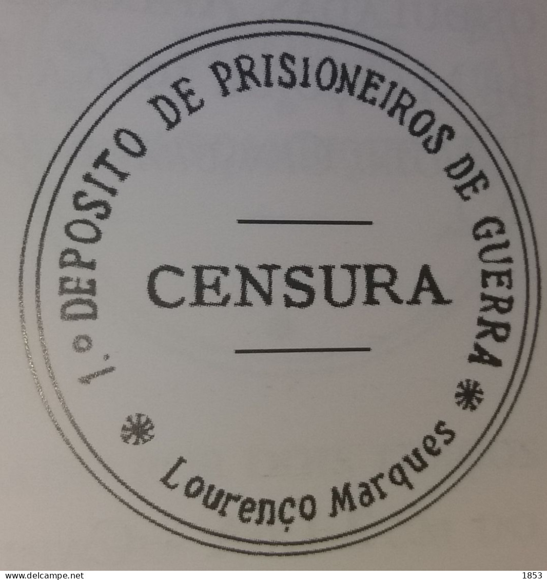 LOURENÇO MARQUES - WWI - CORRESPONDÊNÇIA DE PRISIONEIROS DE GUERRA - FRANC DE PORTE