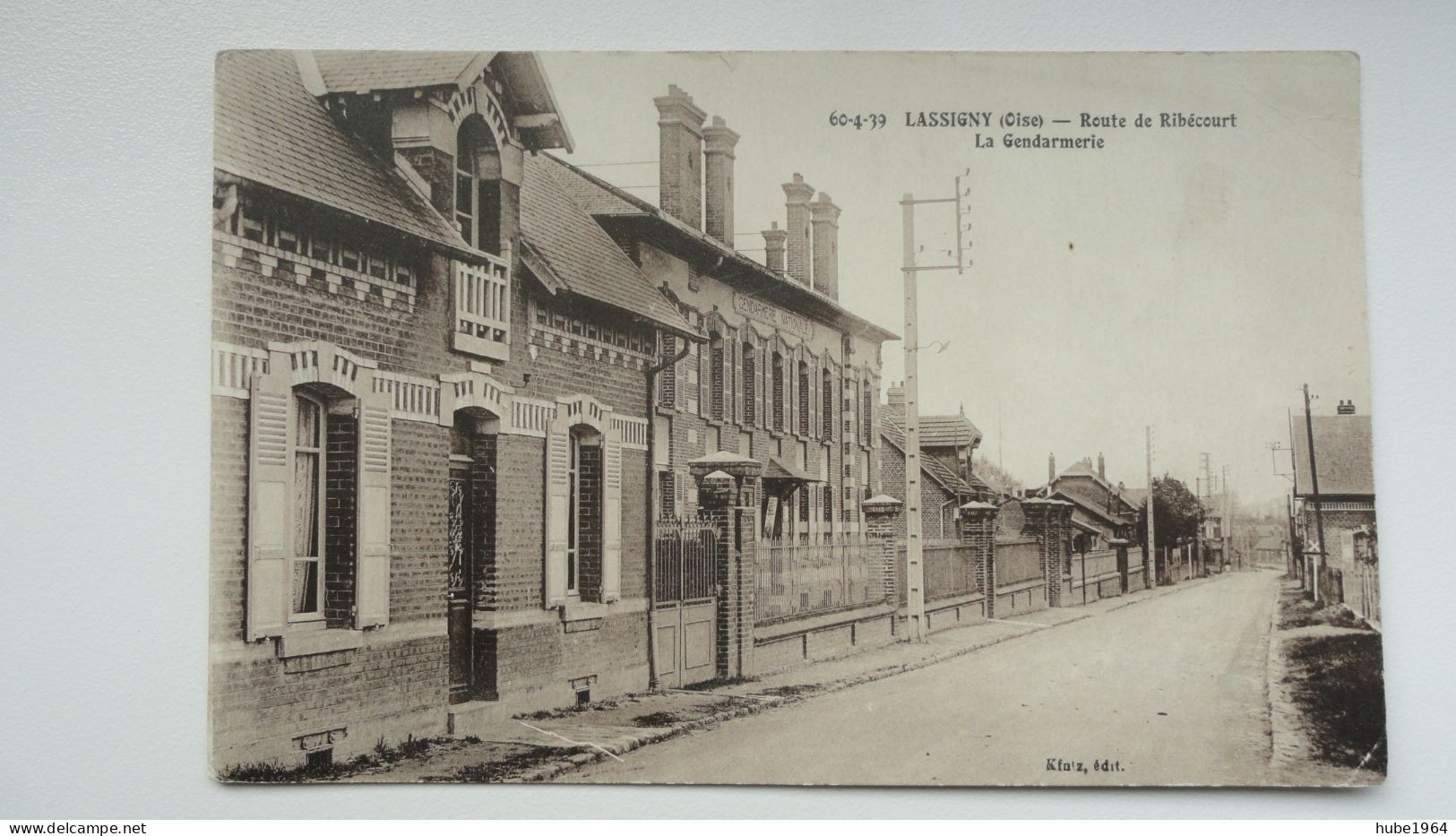 CPA LASSIGNY ROUTE DE RIBECOURT LA GENDARMERIE - Lassigny