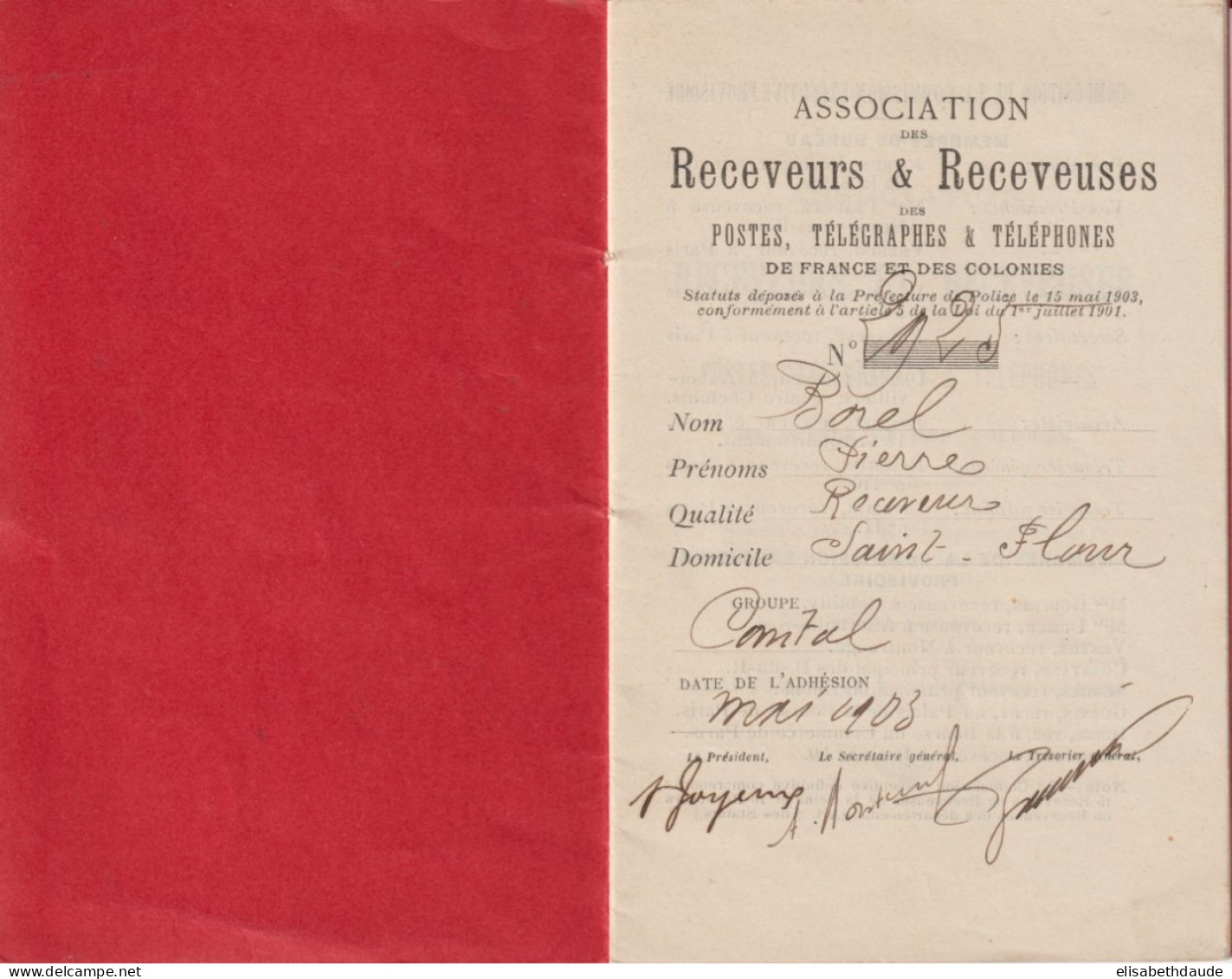 1903 - VIGNETTES COTISATION ASSOCIATION RECEVEURS DES POSTES De FRANCE ET COLONIES SUR LIVRET COMPLET 24 PAGES STATUTS ! - Lettres & Documents