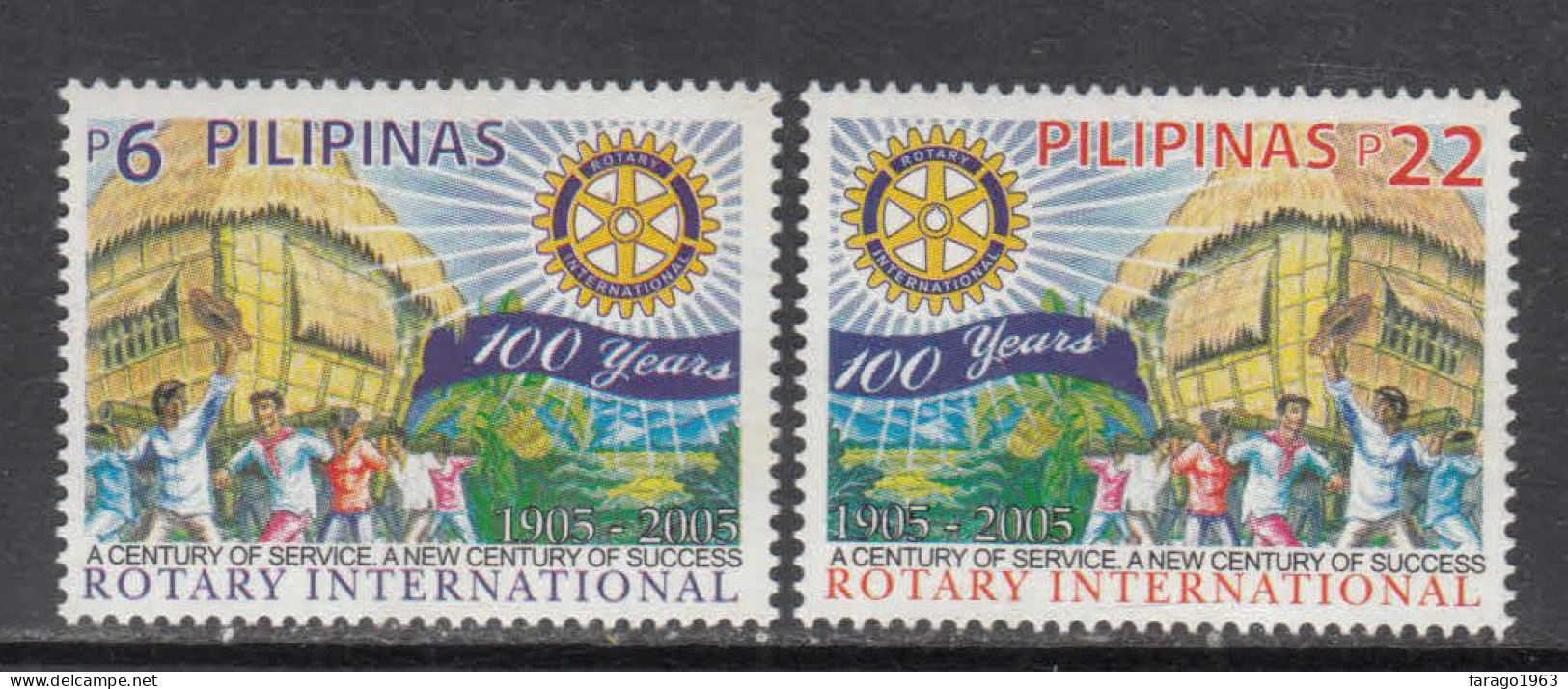 2005 Philippines Rotary International Complete Set Of 2 MNH - Filippine