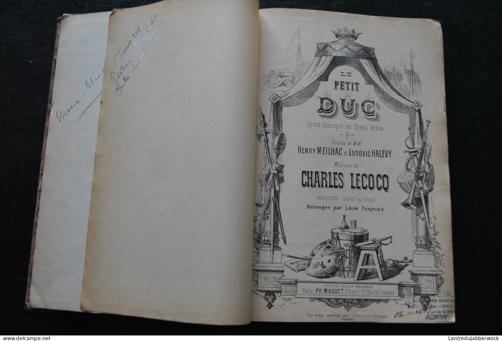 Le Petit Duc Opéra Comique Musique De Charles LECOCQ Paroles Henry MEILHAC Ludovic HALEVY Partition Chant Piano - Andere & Zonder Classificatie