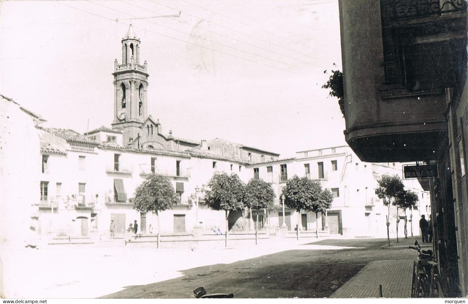 54477. Postal LERIDA 1965. Vista De Plaza Y Campanario De MONGAY (Lerida) - Lettres & Documents