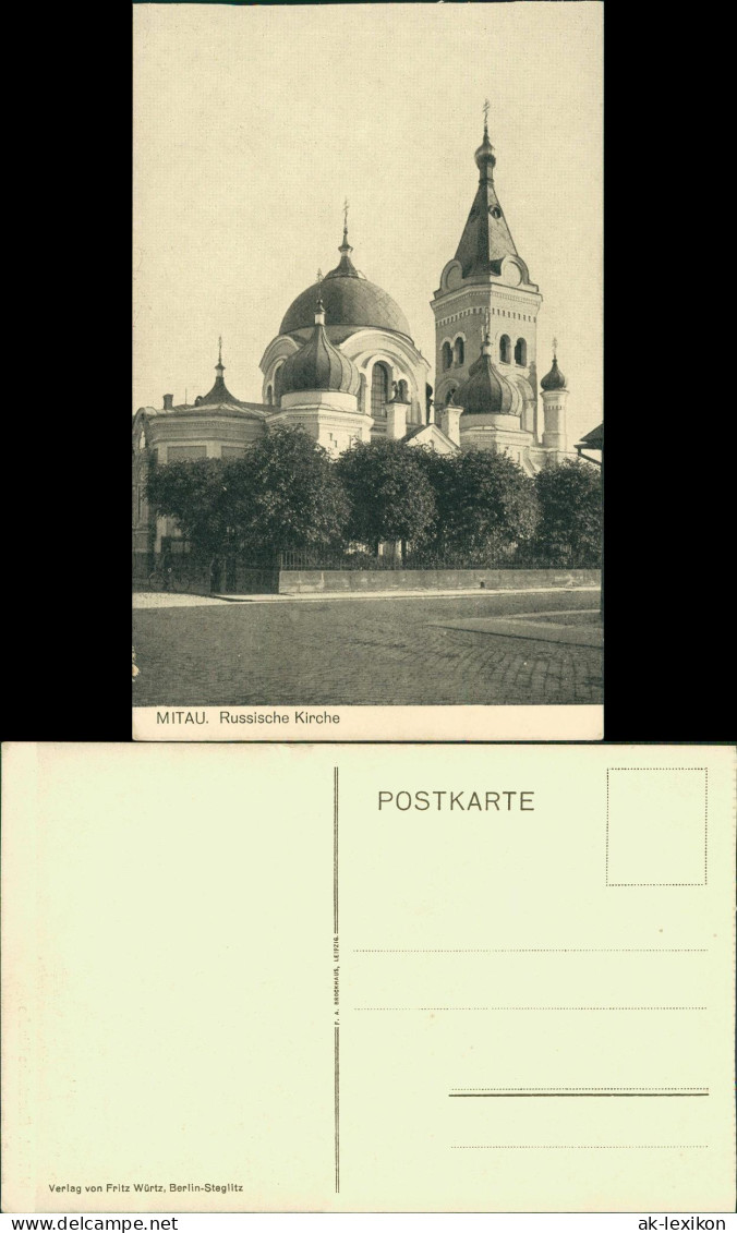 Postcard Mitau Jelgava Елгава Russische Kirche 1915 - Letonia