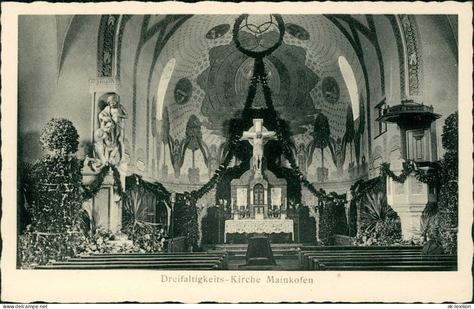Ansichtskarte Natternberg-Deggendorf Geschmückte Kirche - Altar 1935 - Deggendorf