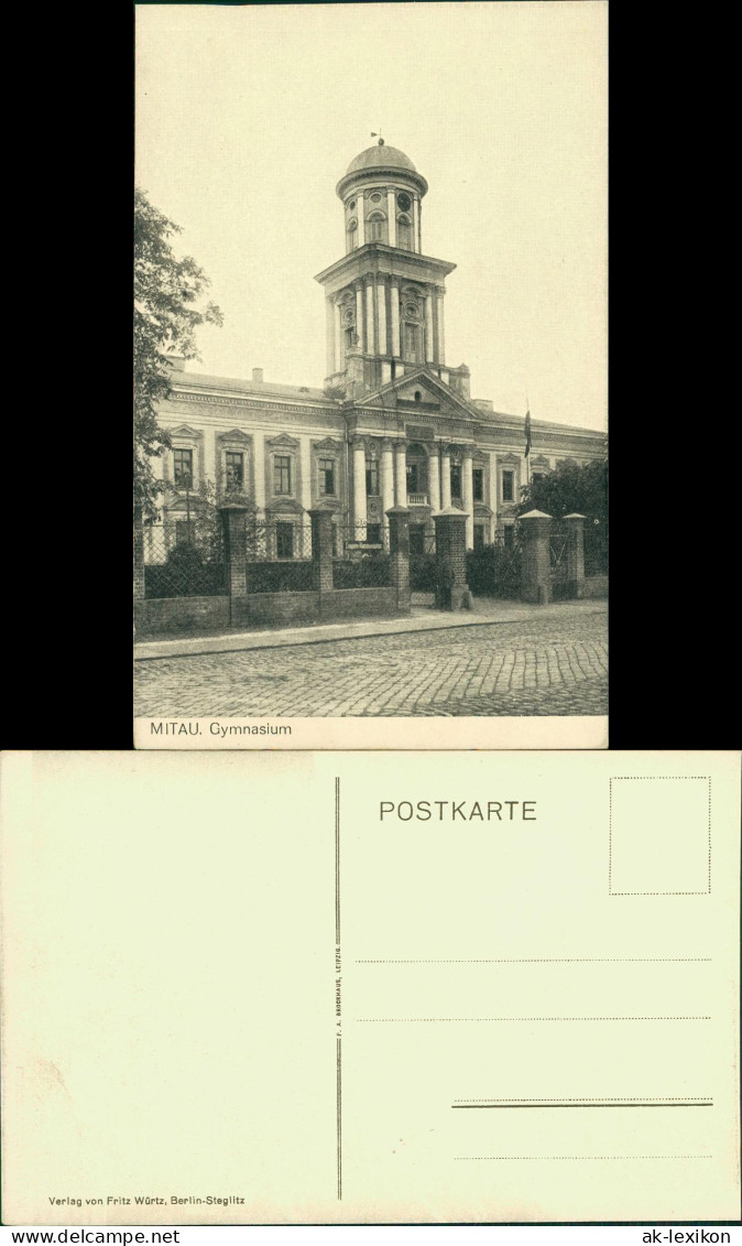 Postcard Mitau Jelgava Елгава Partie Am Gymnasium 1915 - Letonia