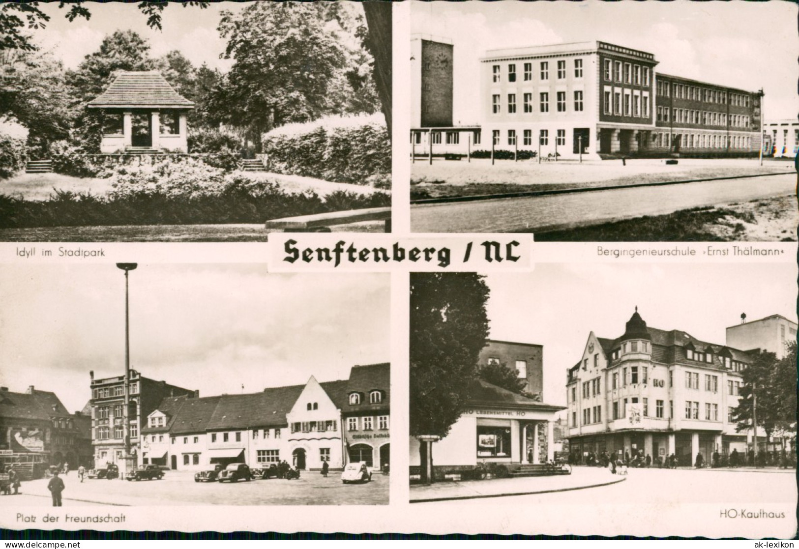 Senftenberg/Niederlausitz Park, Fachhochschule, HO Kaufhaus Und Markt 1962 - Senftenberg