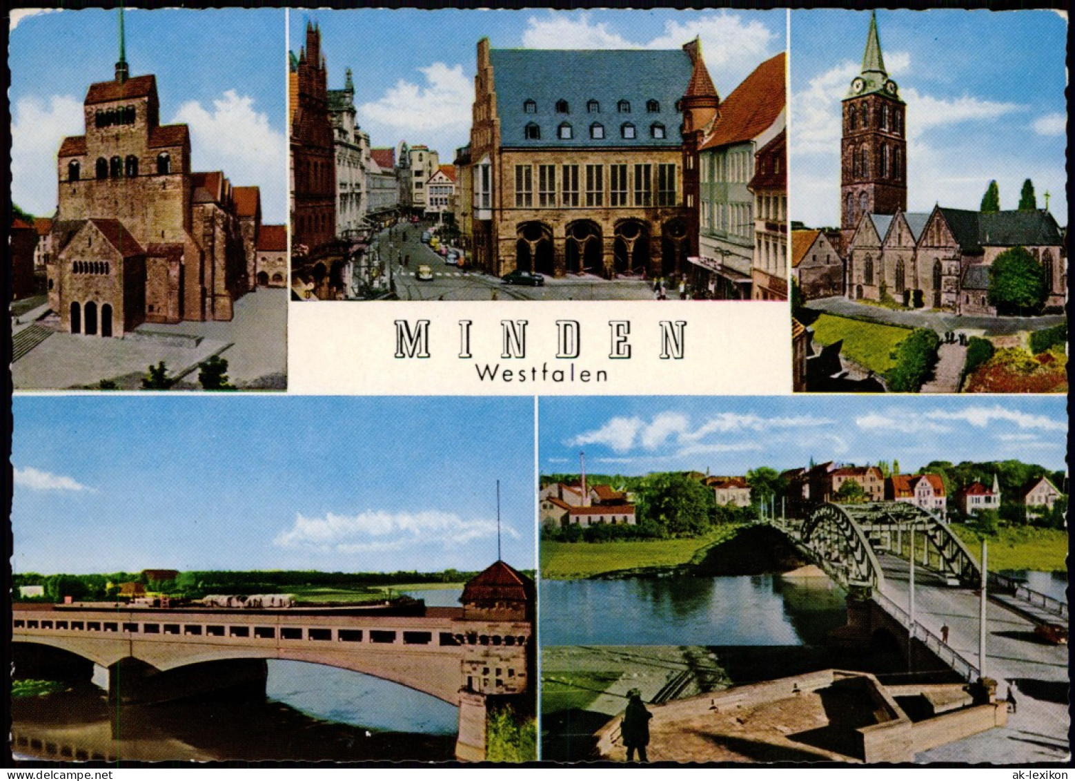 Minden MB Dom Markt-Marienkirche, Brücke Mittellandkanal, Wesertor Uvm. 1970 - Minden