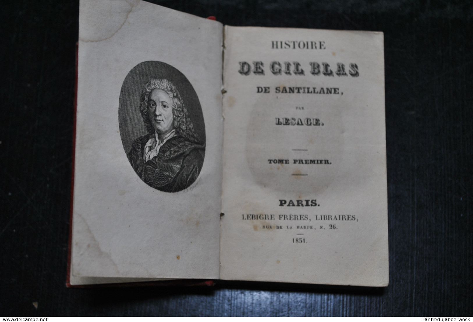 LESAGE Histoire De Gil Blas De Santillane Lebigre Frères Libraires Paris 1851 Complet En 5 Tomes Frontispice Gravure - 1801-1900