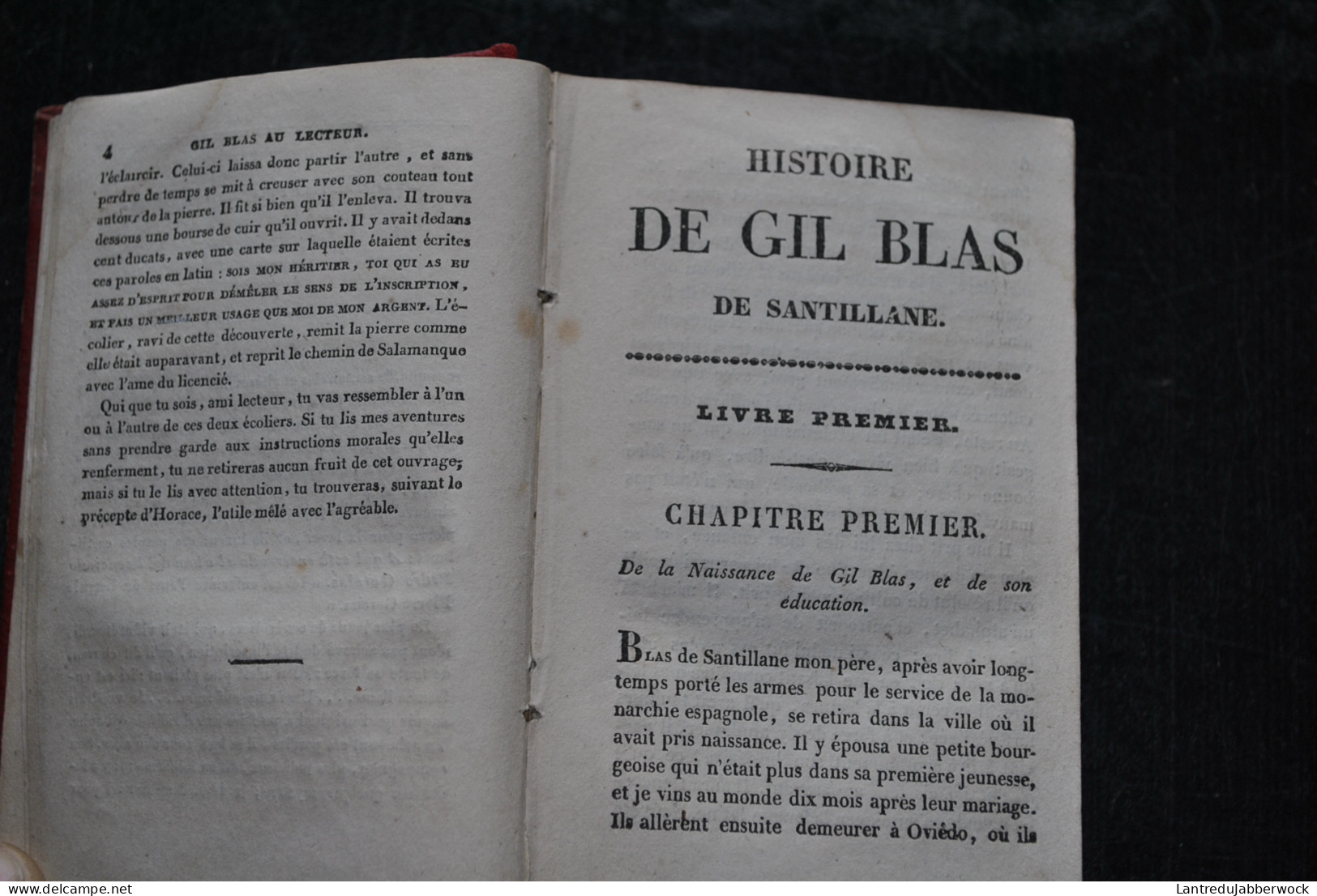 LESAGE Histoire De Gil Blas De Santillane Lebigre Frères Libraires Paris 1851 Complet En 5 Tomes Frontispice Gravure - 1801-1900