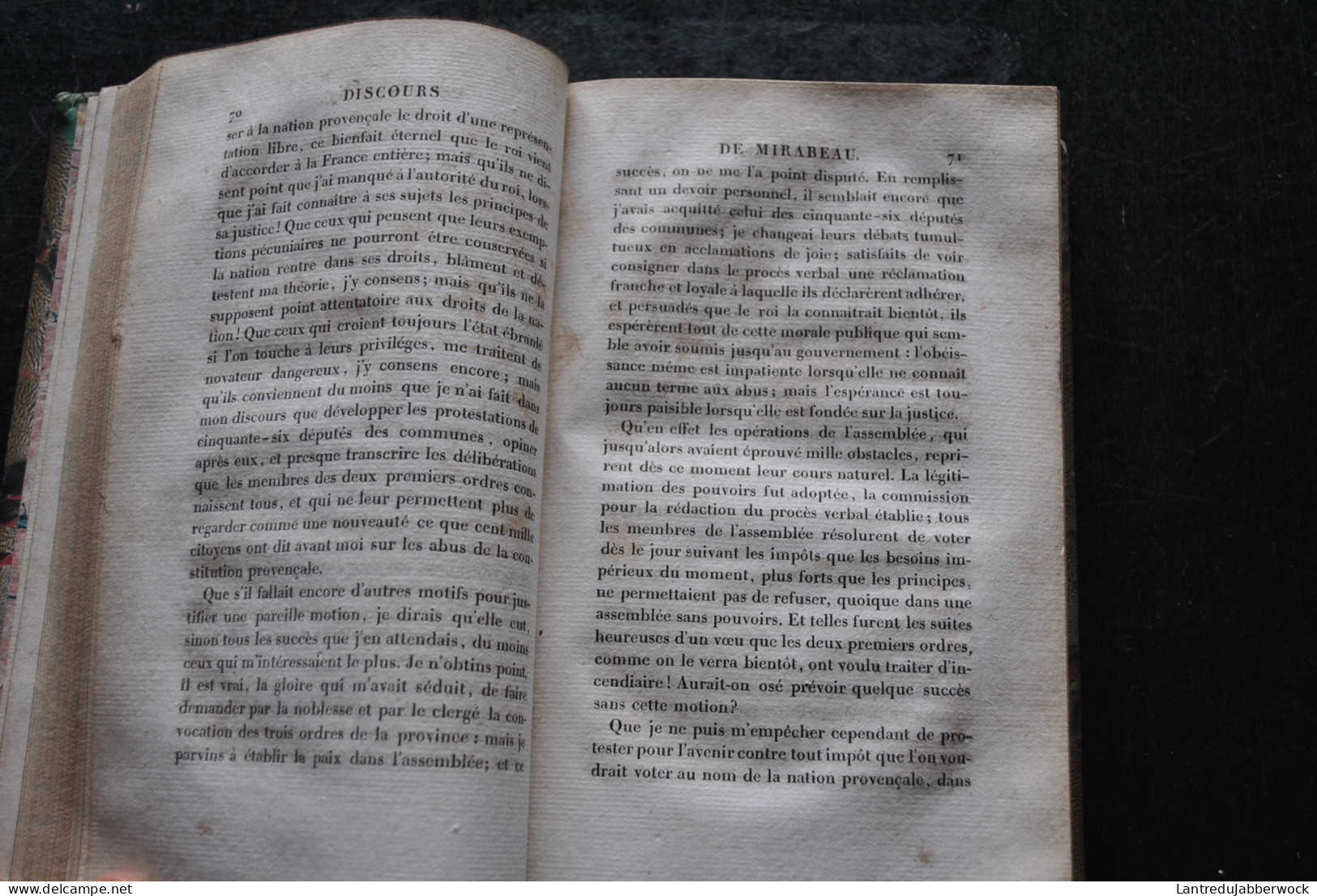 Discours Et Opinions De Mirabeau Notice Historique Sur Sa Vie Par M. Barthe Avocat T1 SEUL Chez Kleffer Et Caunes 1820 - 1801-1900