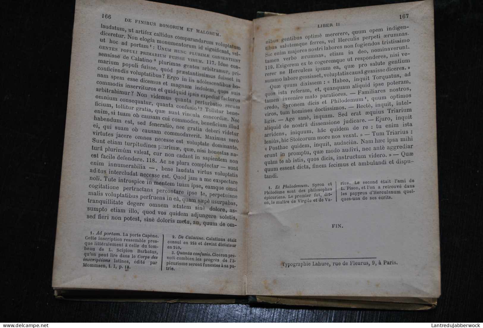 CICERONIS DE FINIBUS BONORUM ET MALORUM Libri 1 & 2 Texte Latin Hachette 1875 Ciceron Principes Du Bien Et Du Mal Cicero - 1801-1900