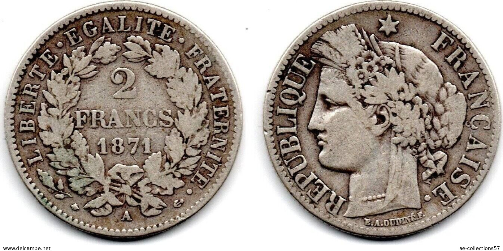 MA 31552 / France - Frankreich 2 Francs 1871 A TB+ - 2 Francs