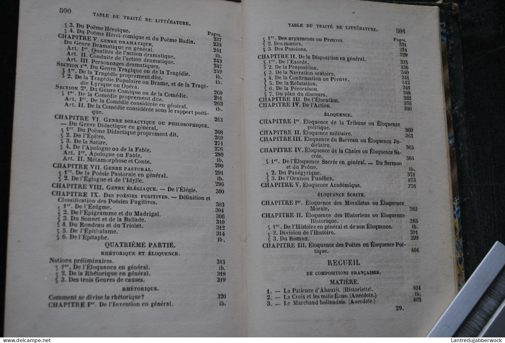 LEFRANC Traité théorique et pratique de littérature rédigé spécialement pour les communautés religieuses 1849 7è Ed.