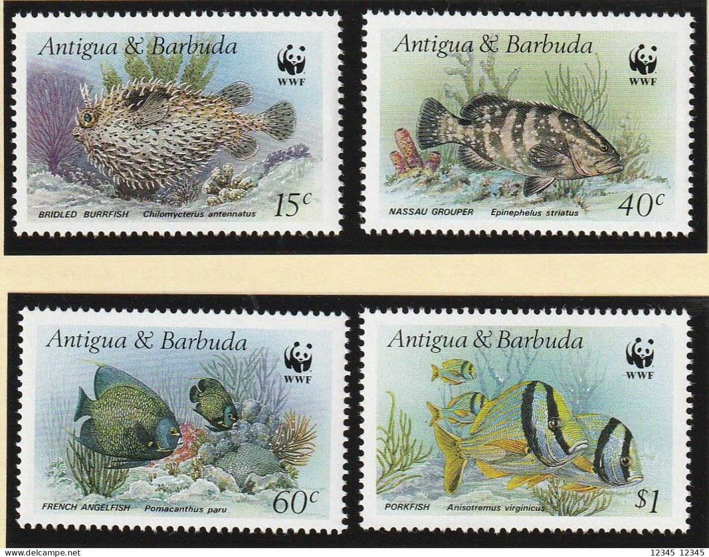 Antigua & Barbuda 1987, Postfris MNH, WWF, Fish - Antigua Und Barbuda (1981-...)