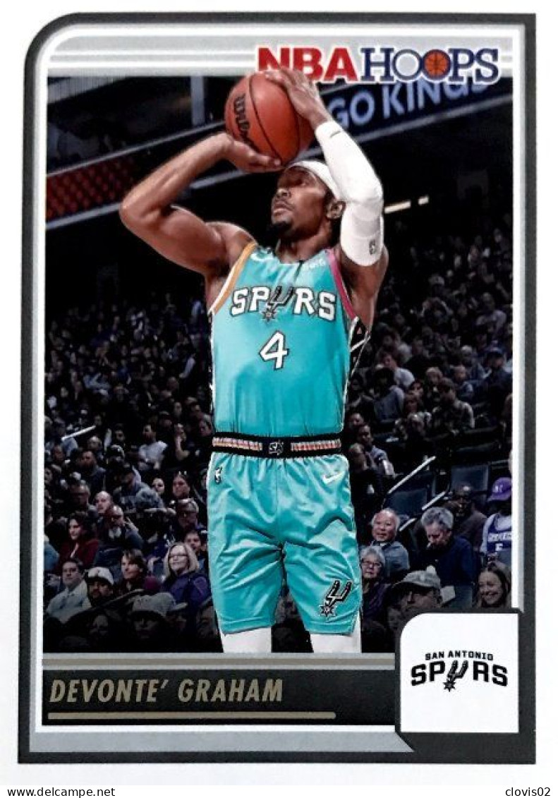 219 Devonte' Graham - San Antonio Spurs - Carte Panini 2023-2024 NBA Hoops Base Cards - Otros & Sin Clasificación