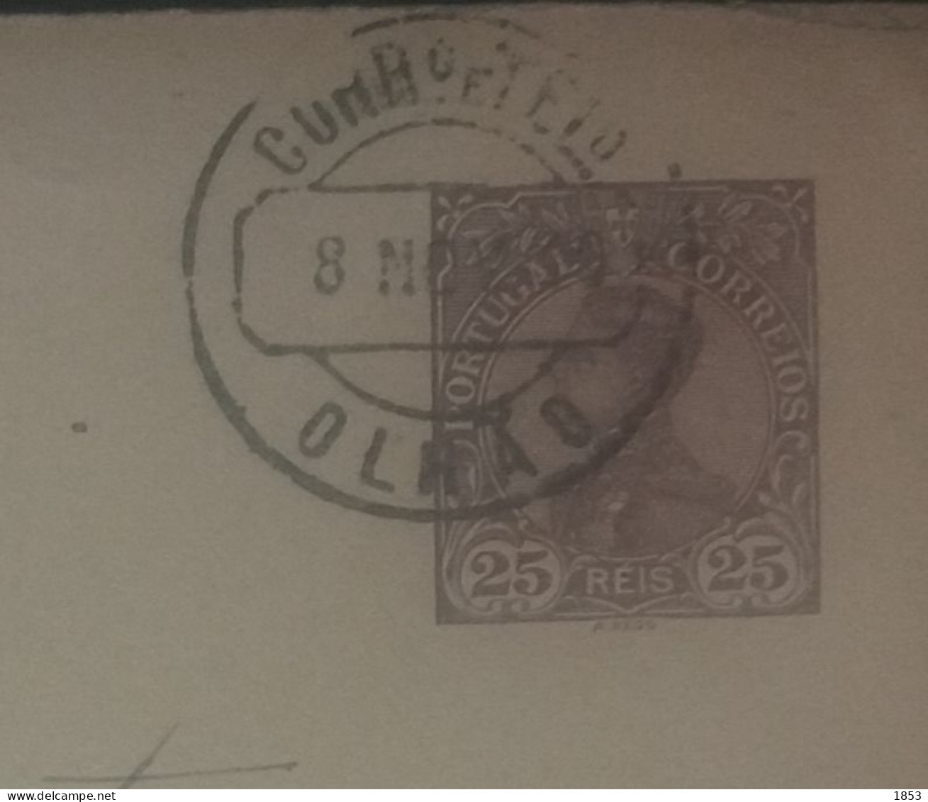 SOBRESCRITO D.MANUEL II - MARCOFILIA - OLHÂO - Enteros Postales