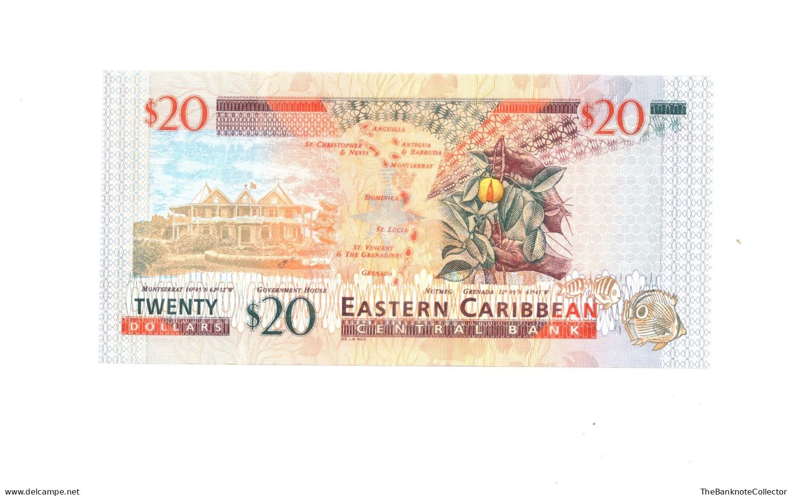 Eastern Caribbean Central Bank 20 Dollars ND 2003 QEII P-44v UNC - Caribes Orientales