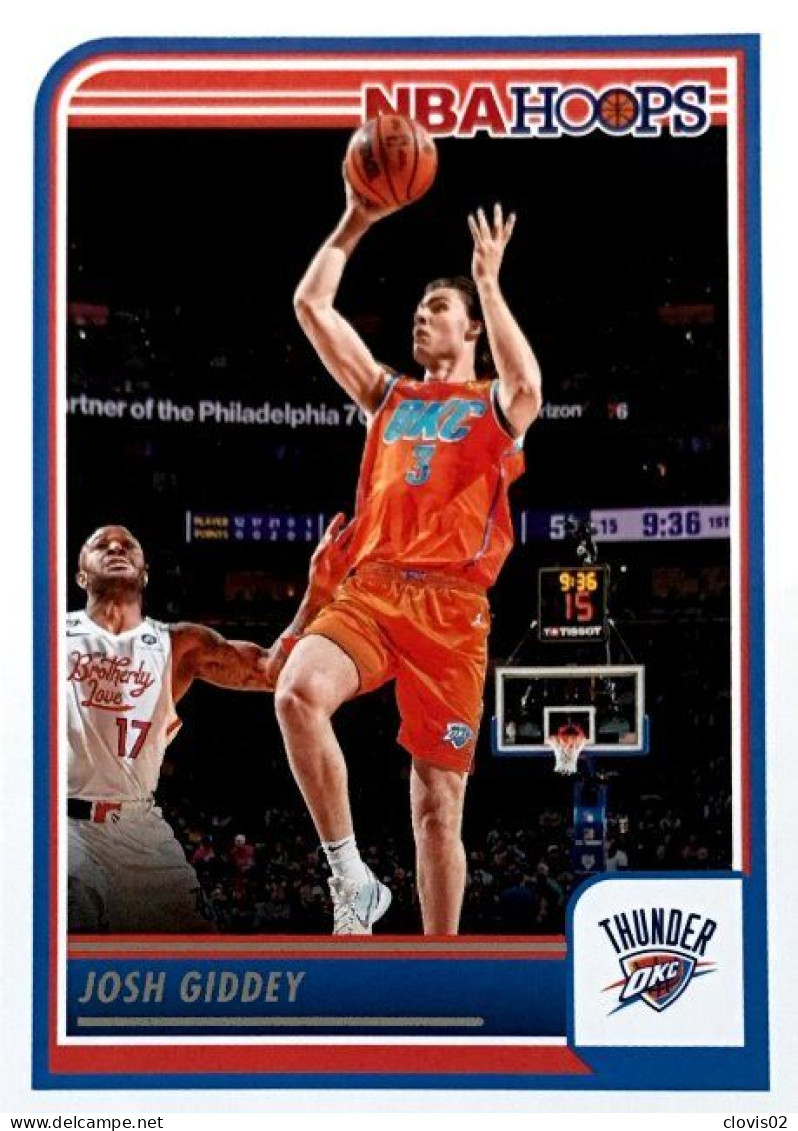 229 Josh Giddey - Oklahoma City Thunder - Carte Panini 2023-2024 NBA Hoops Base Cards - Autres & Non Classés