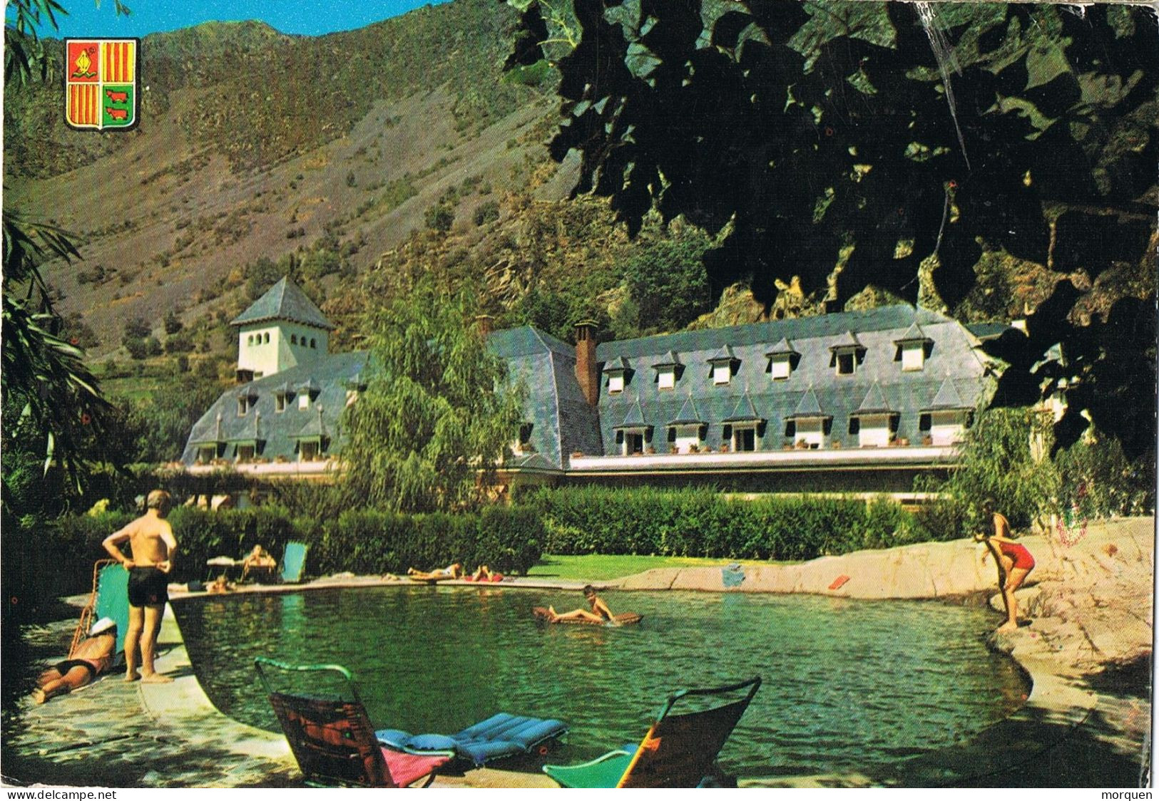 54480. Postal ANDORRA La Vieja (Andorra EspaÑOLA) 1963. Retourn, DEVUELTA  A Origen. Vista Andorra Park Hotel - Storia Postale