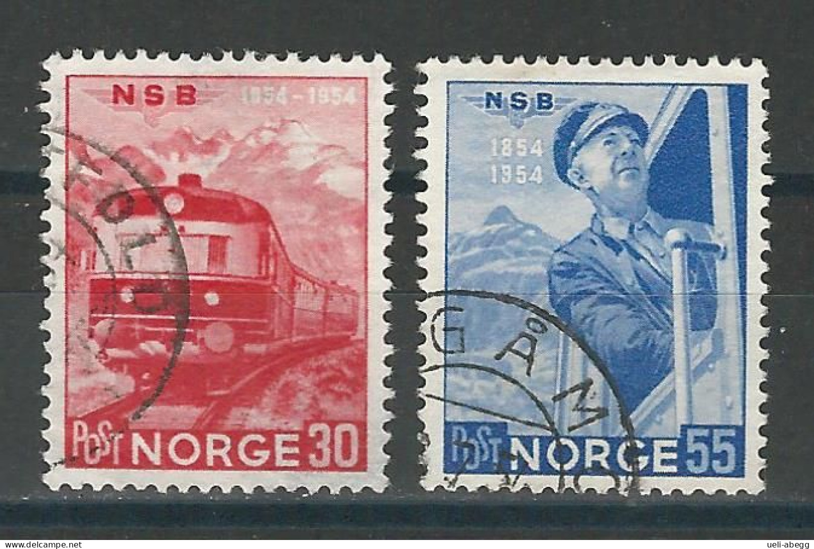Norwegen Mi 385-86 O - Oblitérés