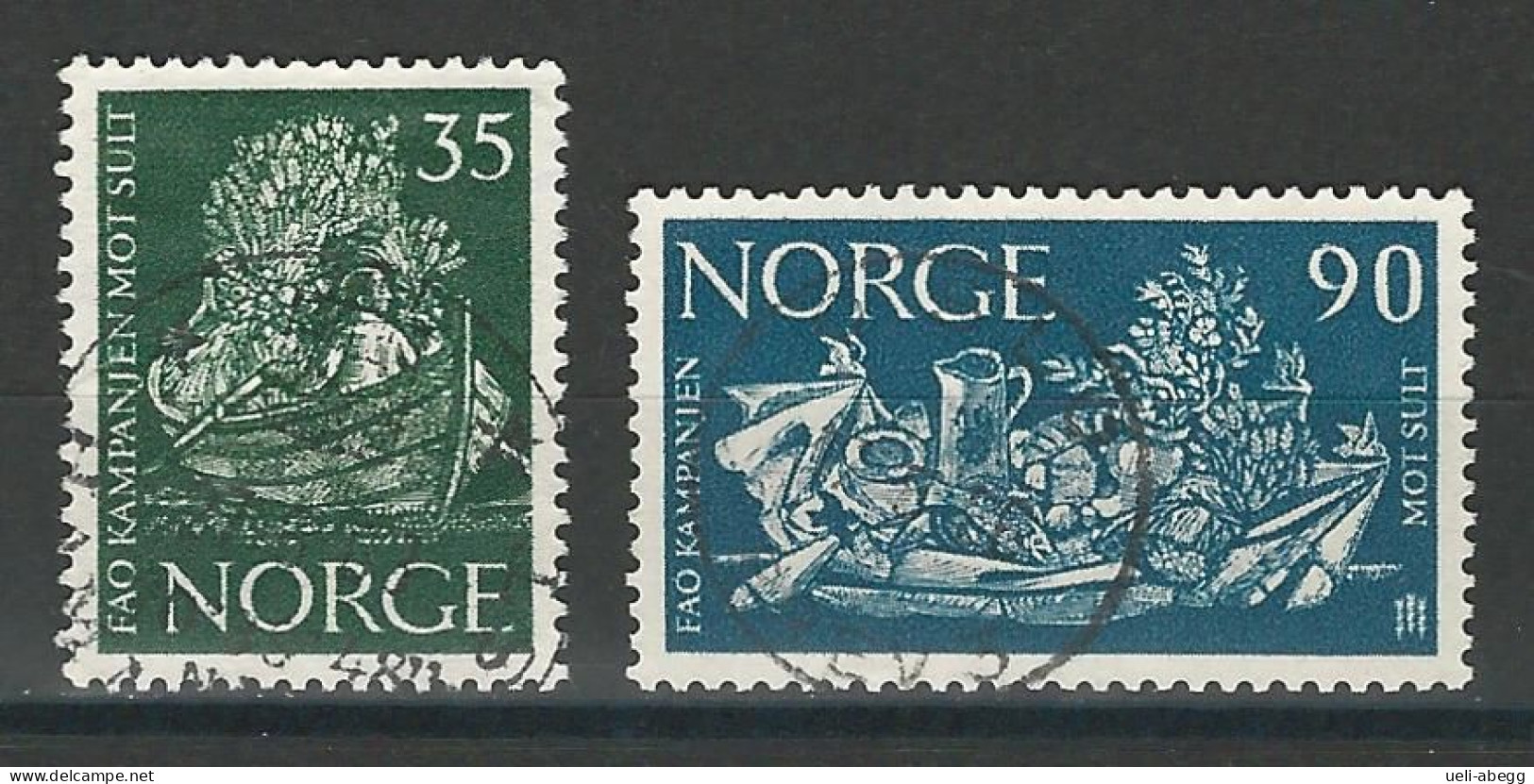 Norwegen Mi 488, 490 O - Oblitérés