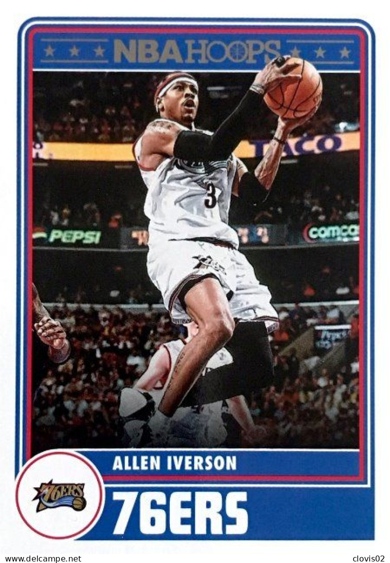 296 Allen Iverson - Philadelphia 76ers - Carte Panini 2023-2024 NBA Hoops Base Cards - Autres & Non Classés