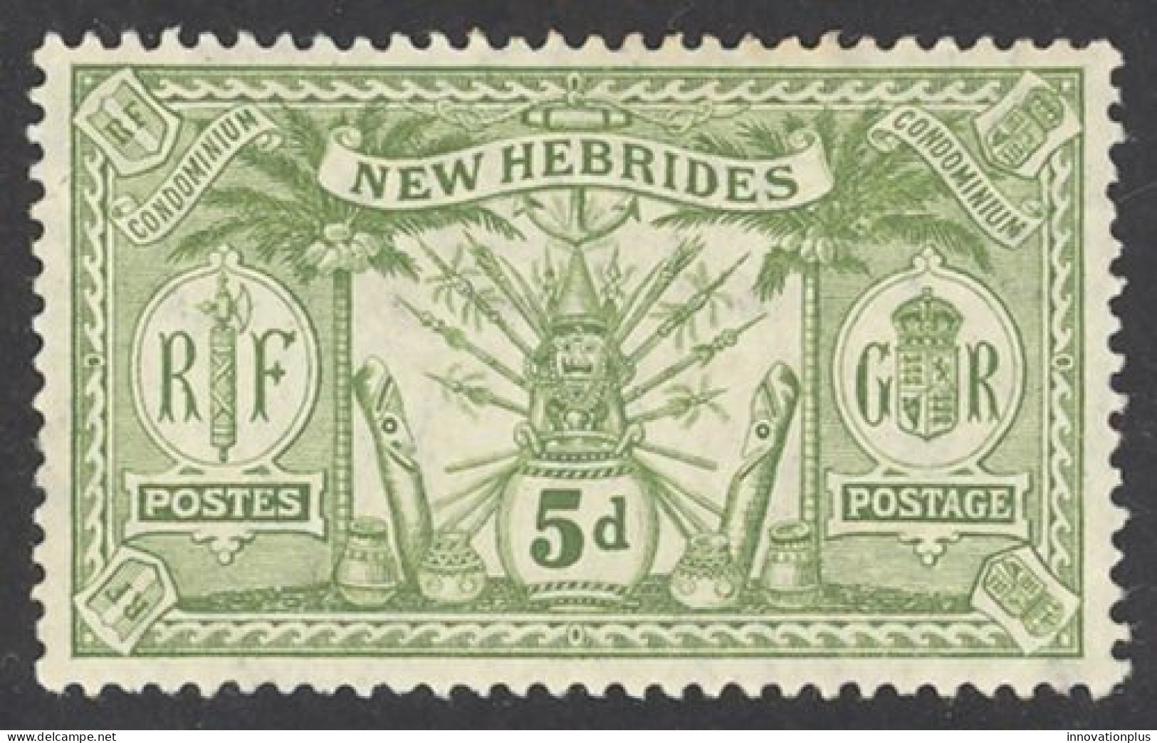 New Hebrides, British Sc# 21 MH 1911 5p Native Idols - Nuevos