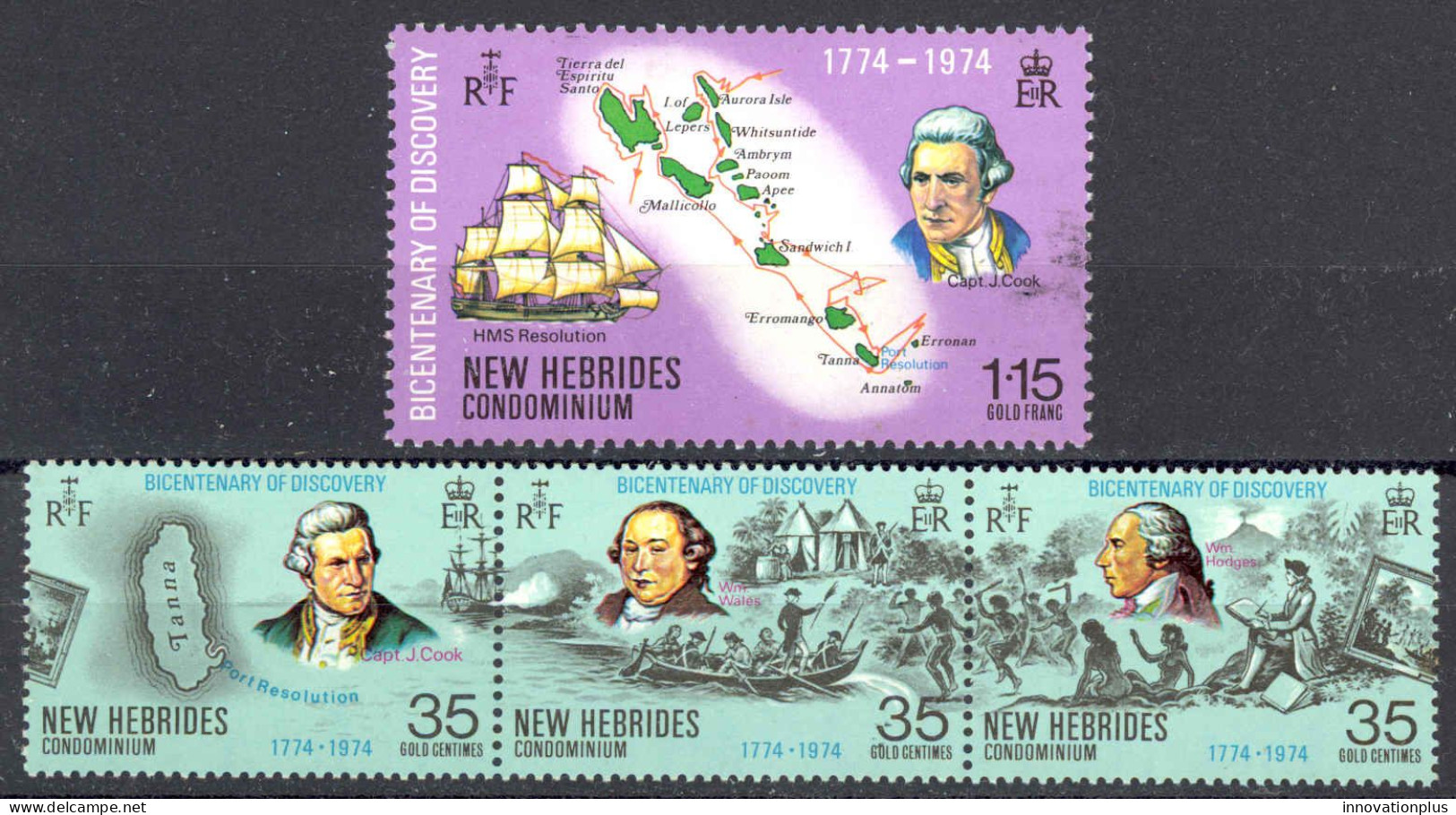 New Hebrides, British Sc# 191a-192 MH 1974 Captain Cook - Unused Stamps