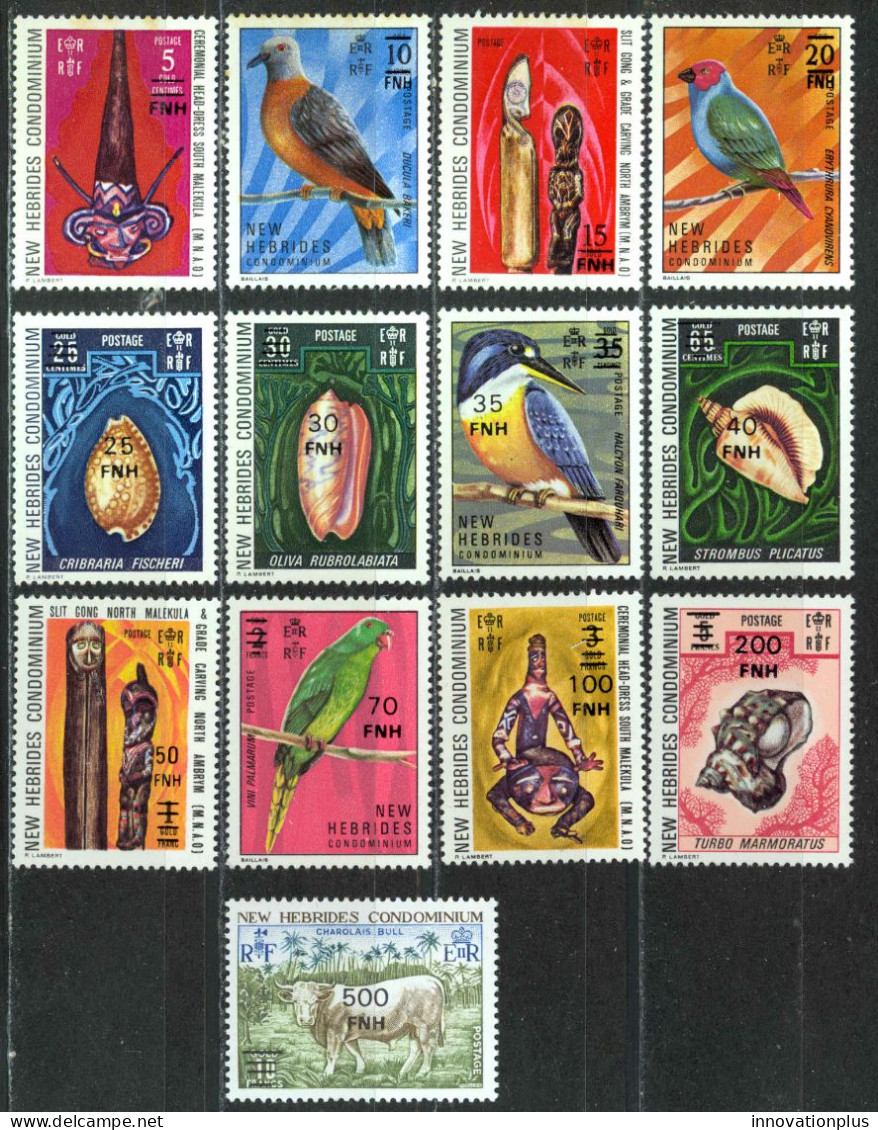 New Hebrides, British Sc# 217-229 MH 1977 Paris Overprints - Nuevos